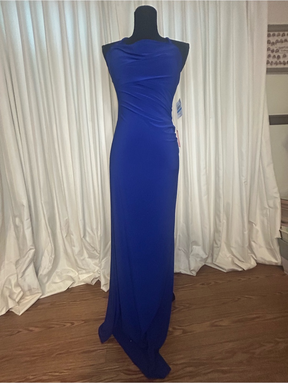 Morgan & Co. Royal Blue Cowl-Neck Maxi Dress